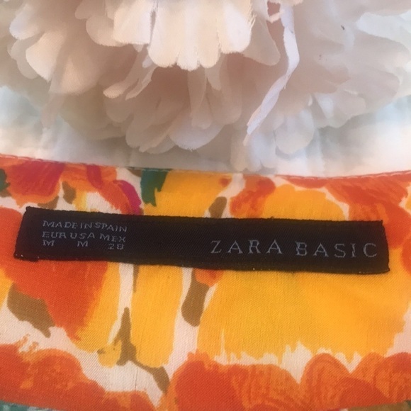 ZARA Floral Watercolor Shift Dress Size Medium Womens - Picture 7 of 11